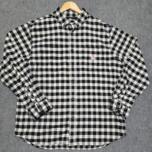 Carhartt Men's Rugged Flex Relaxed Fit Flannel Shirt L Black White Check 104909